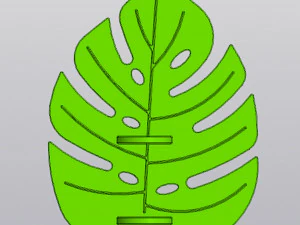 Monstera leaf Wall decor Hanging vase for dried and artificial flowers 3D Print Model