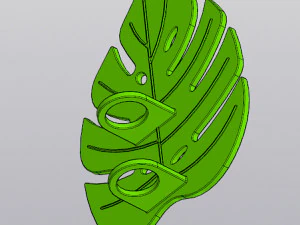 Monstera leaf Wall decor Hanging vase for dried and artificial flowers 3D Print Model