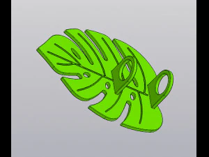 Monstera leaf Wall decor Hanging vase for dried and artificial flowers 3D Print Model