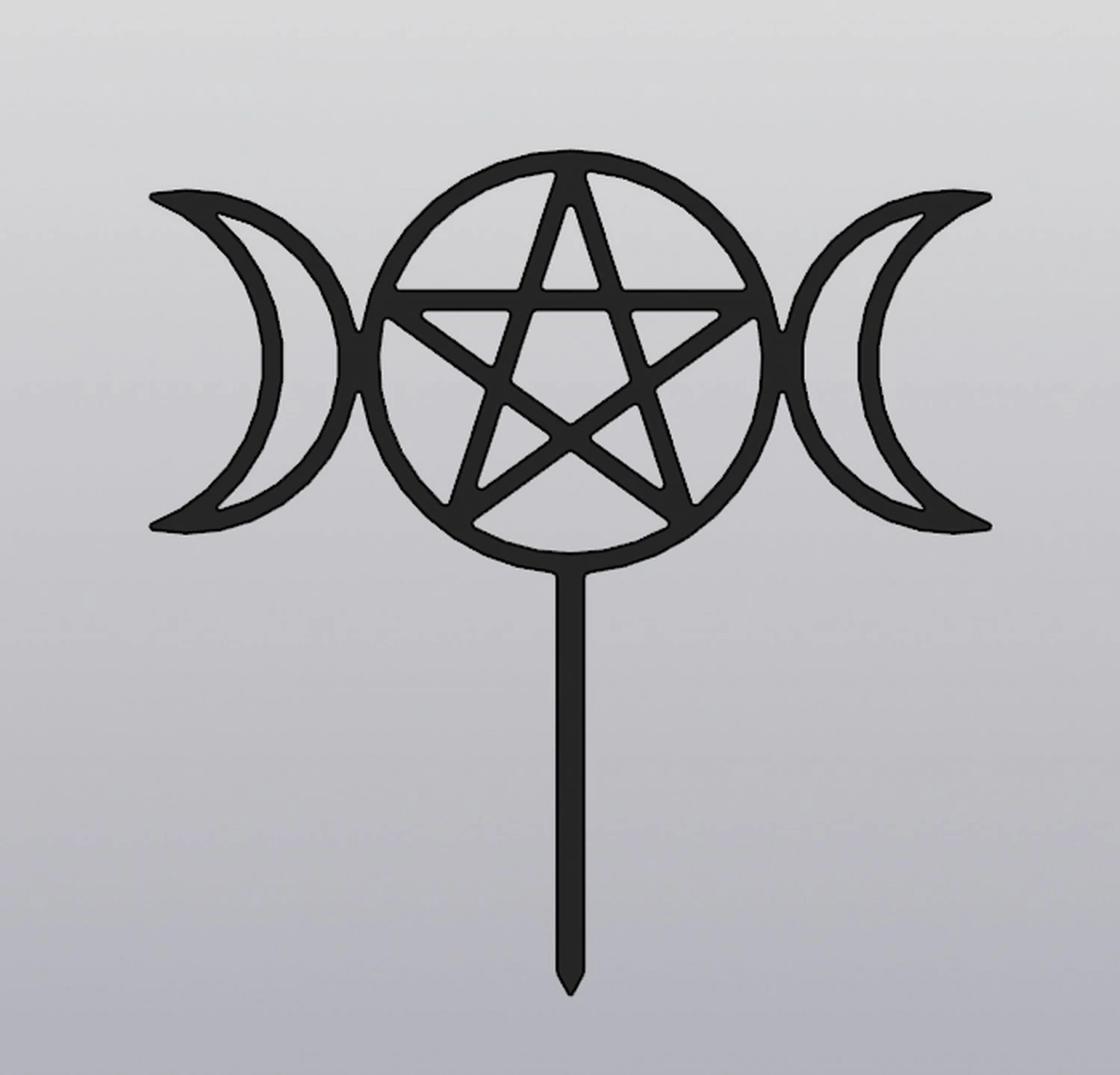 Trellis Triple moon with pentagram 3D Print Model .c4d .max .obj .3ds .fbx .stl .blend 