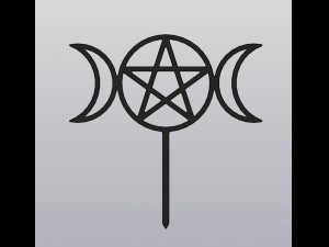 Trellis Triple moon with pentagram 3D-printmodel