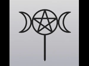 Teralis Tiga bulan dengan pentagram Model Cetak 3D