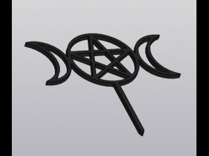 Trellis Triple moon with pentagram Modelo de impresión 3D