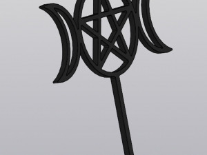 Trellis Triple moon with pentagram Modelo de impresión 3D