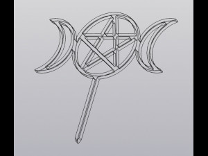 Trellis Triple moon with pentagram Modelo de impresión 3D