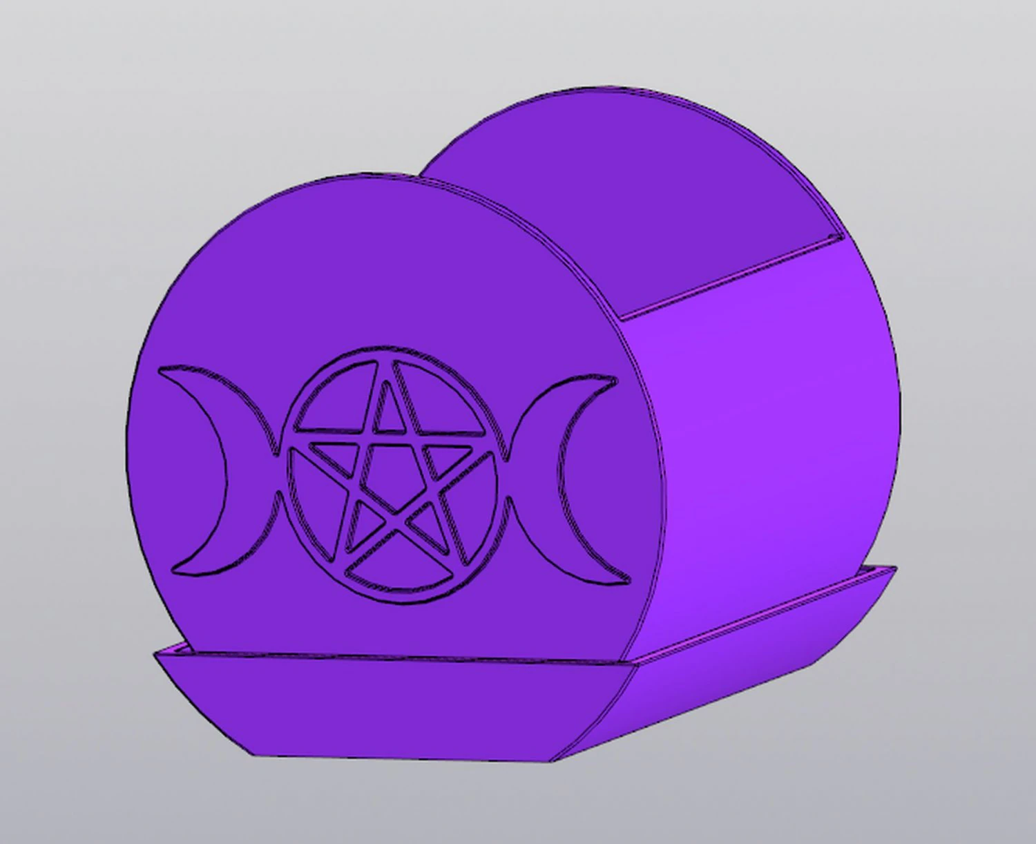 Triple moon with pentagram Planter 3D Print Model .c4d .max .obj .3ds .fbx .stl .blend