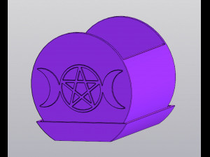 Triple moon with pentagram Planter 3D Print Model