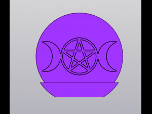Triple moon with pentagram Planter 3D printmodel