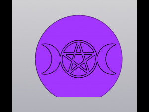 Triple moon with pentagram Planter 3D printmodel