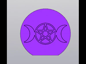 Triple moon with pentagram Planter 3D Print Model