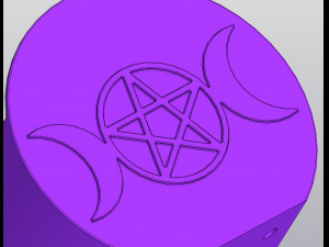 Triple moon with pentagram Planter 3D printmodel