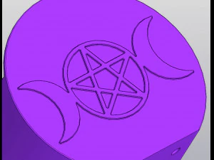 Triple moon with pentagram Planter 3D Print Model