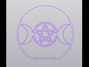 Triple moon with pentagram Planter 3D printmodel