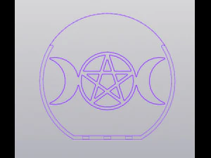 Triple moon with pentagram Planter 3D Print Model