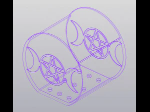 Triple moon with pentagram Planter 3D Print Model