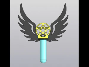 Hanging Vase Angel wings with or without pentagram for dried and artificial flowers 3D Print Model