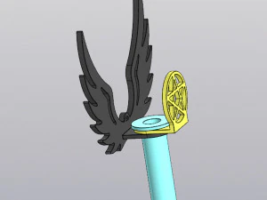 Hanging Vase Angel wings with or without pentagram for dried and artificial flowers 3D Print Model