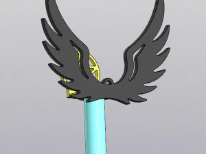 Hanging Vase Angel wings with or without pentagram for dried and artificial flowers 3D Print Model