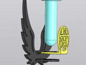 Hanging Vase Angel wings with or without pentagram for dried and artificial flowers 3D Print Model