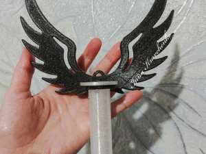 Vase suspendu Ailes d'ange avec ou sans pentagramme pour fleurs s&eacute;ch&eacute;es et artificielles Modèles 3D en vedette