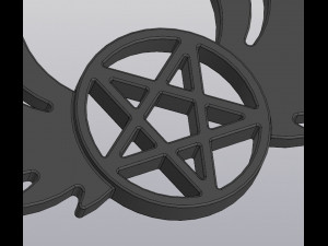 Set 2 models Wall decor Angel wings with pentagram and with inverted pentagram 3D-Druckmodell