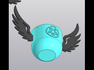 Set 3 Hanging Planters Angel wings with or without pentagram 3D Print Model