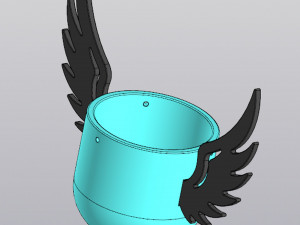 Set 3 Hanging Planters Angel wings with or without pentagram 3D Print Model