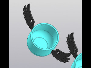 Set 3 Hanging Planters Angel wings with or without pentagram 3D Print Model