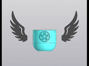 Set 3 Hanging Planters Angel wings with or without pentagram 3D Print Model