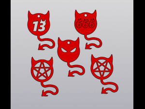 Keychains Imp Set 5 models 3D Print Model