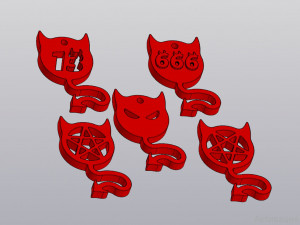 Keychains Imp Set 5 models 3D प्रिंट मॉडल