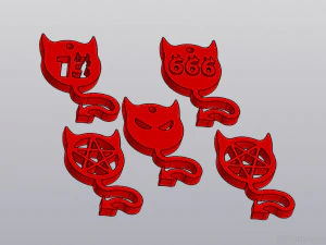 Keychains Imp Set 5 models 3D Print Model