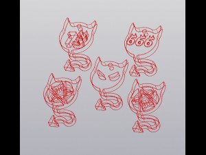 Keychains Imp Set 5 models 3D प्रिंट मॉडल
