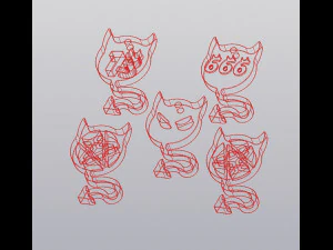 Keychains Imp Set 5 models 3D Print Model