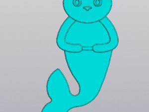 Keychain Mermaid cat 3D Print Model
