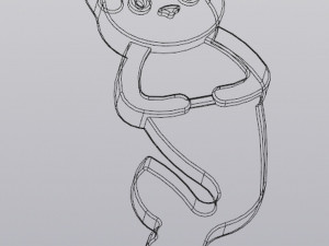 Keychain Mermaid cat 3Dプリントモデル