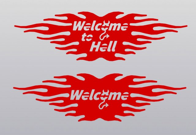 Set 2 models Wall decor Welcome and Welcome to hell 3D Принт Модель .c4d .max .obj .3ds .fbx .stl .blend 