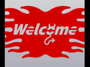 Set 2 models Wall decor Welcome and Welcome to hell 3D Print Model