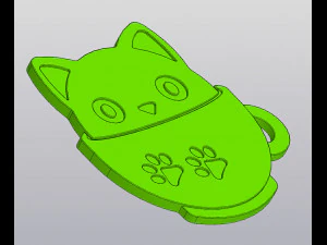 Set 2 models Cup coaster and Keychain Cat in a cup 3D Print Model