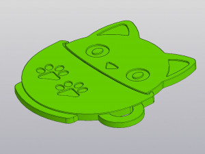 Set 2 models Cup coaster and Keychain Cat in a cup 3D प्रिंट मॉडल