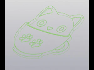 Set 2 models Cup coaster and Keychain Cat in a cup 3D Print Model
