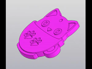 Set 2 models Cup coaster and Keychain Cat in a cup 3D Print Model