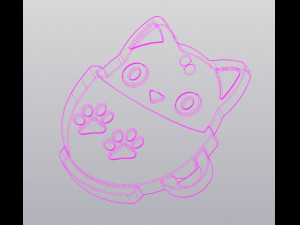 Set 2 models Cup coaster and Keychain Cat in a cup 3D प्रिंट मॉडल