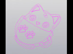 Set 2 models Cup coaster and Keychain Cat in a cup 3D Print Model