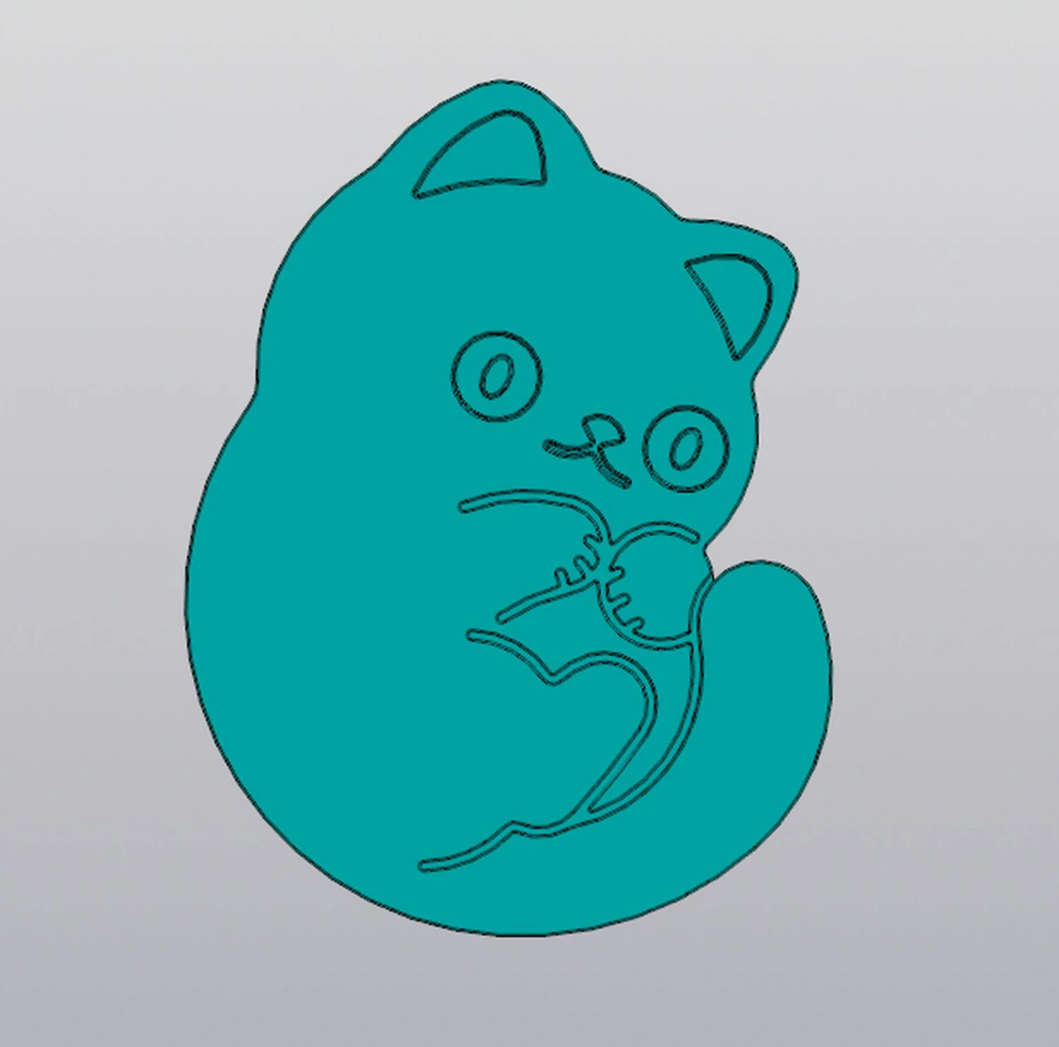 Kitty Cup coaster 3D Print Model .c4d .max .obj .3ds .fbx .stl .blend 