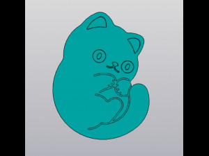 Kitty Cup coaster 3D Print Model