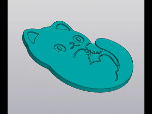 Kitty Cup coaster 3D Print Model