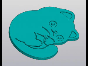 Kitty Cup coaster 3D Print Model