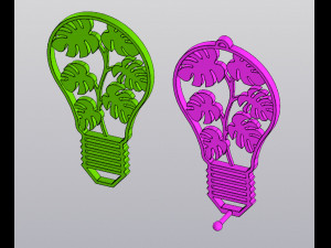 Set 2 models Lightbulb with monstera Wall decor and Keyholder 3D-printmodel