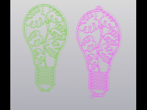 Set 2 models Lightbulb with monstera Wall decor and Keyholder 3D-printmodel